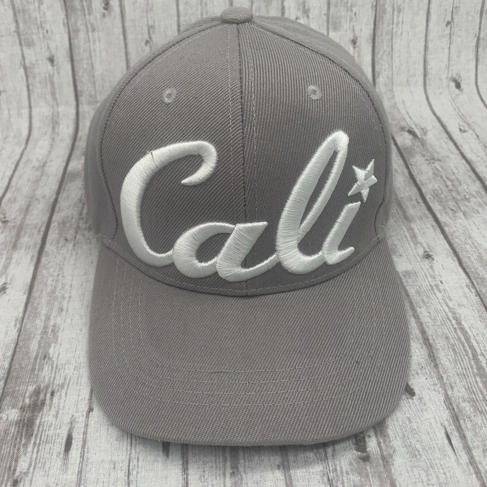 Cali California Baseball Hat Cap Gray Adjustable OSFM